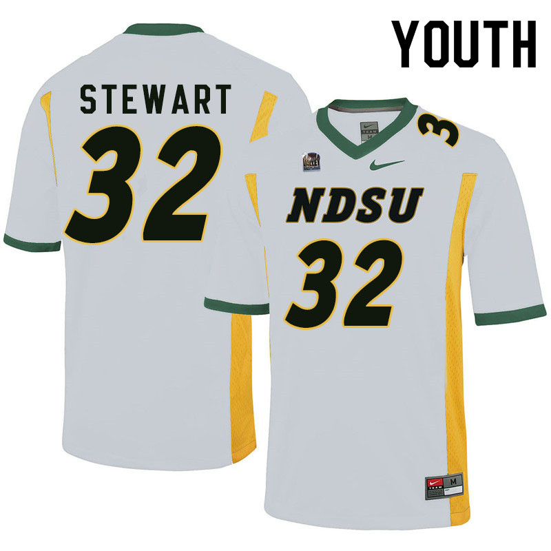 Youth #32 DJ Stewart North Dakota State Bison College Football Jerseys Sale-White - Click Image to Close
